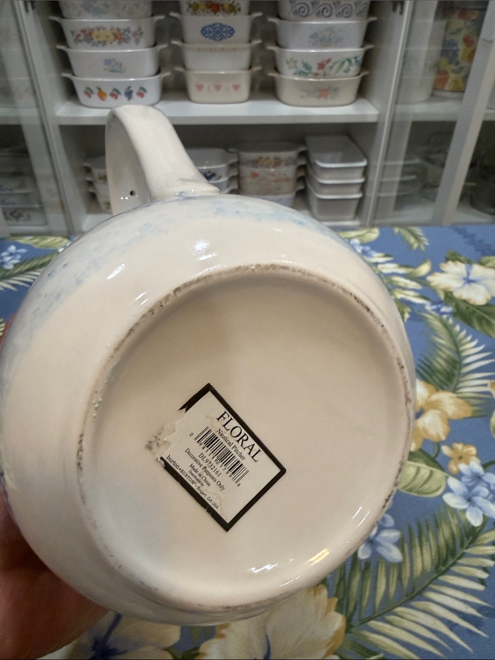Blue and White Nautical Pitcher - Picture 5 of 5